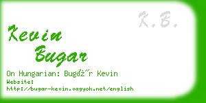 kevin bugar business card